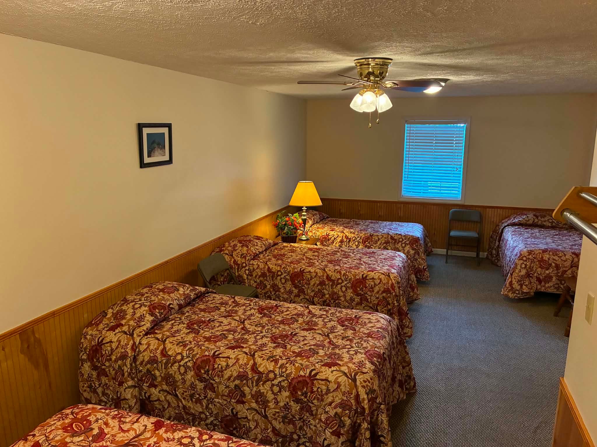Large Group Lodging main sleeping room with multiple beds