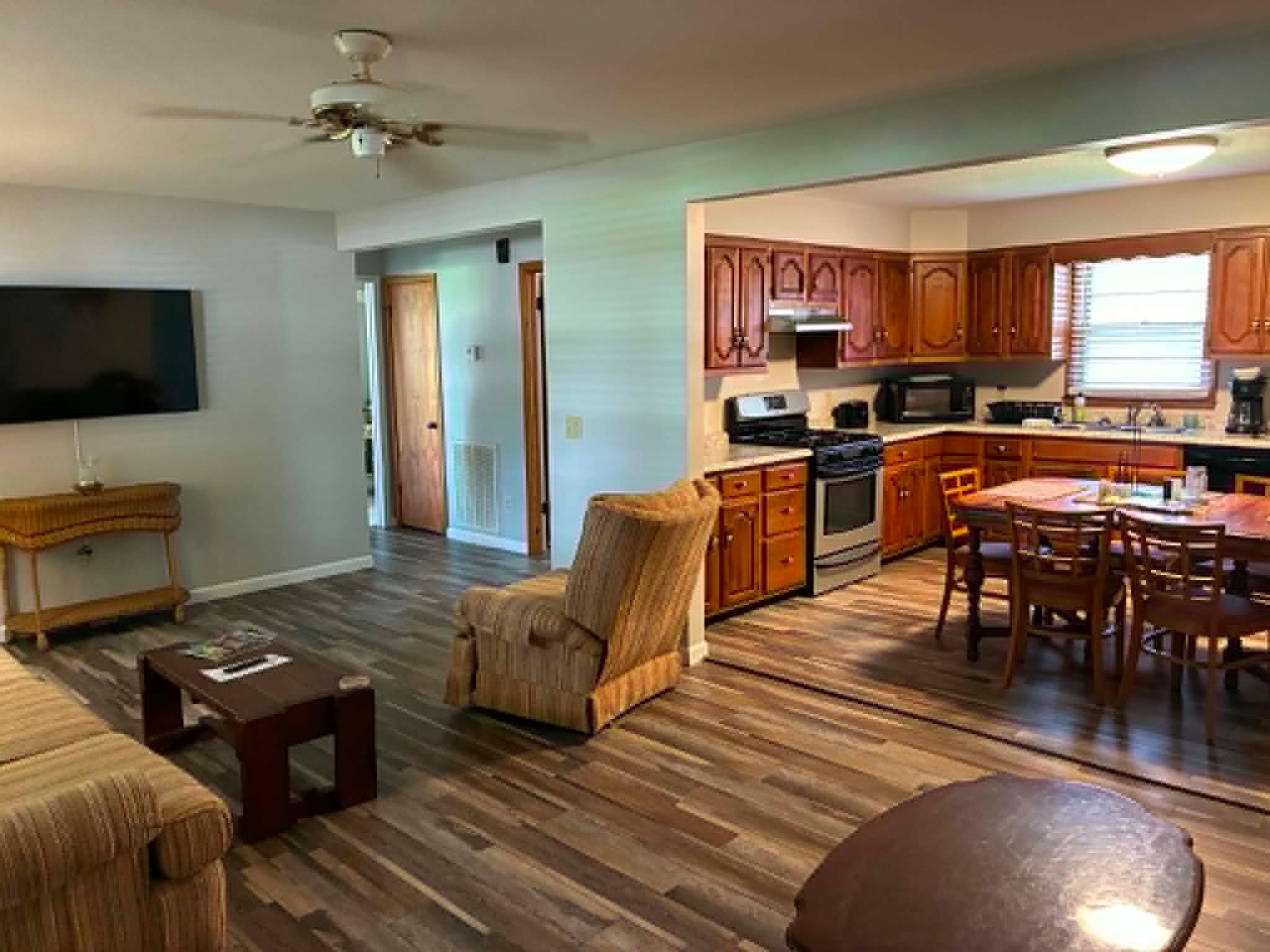 Lake House open living room and kitchen
