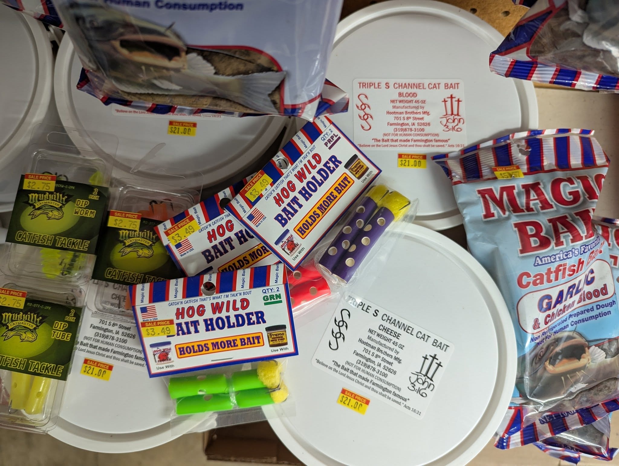 Fishing tackle and lures at the Southshore Resort bait shop