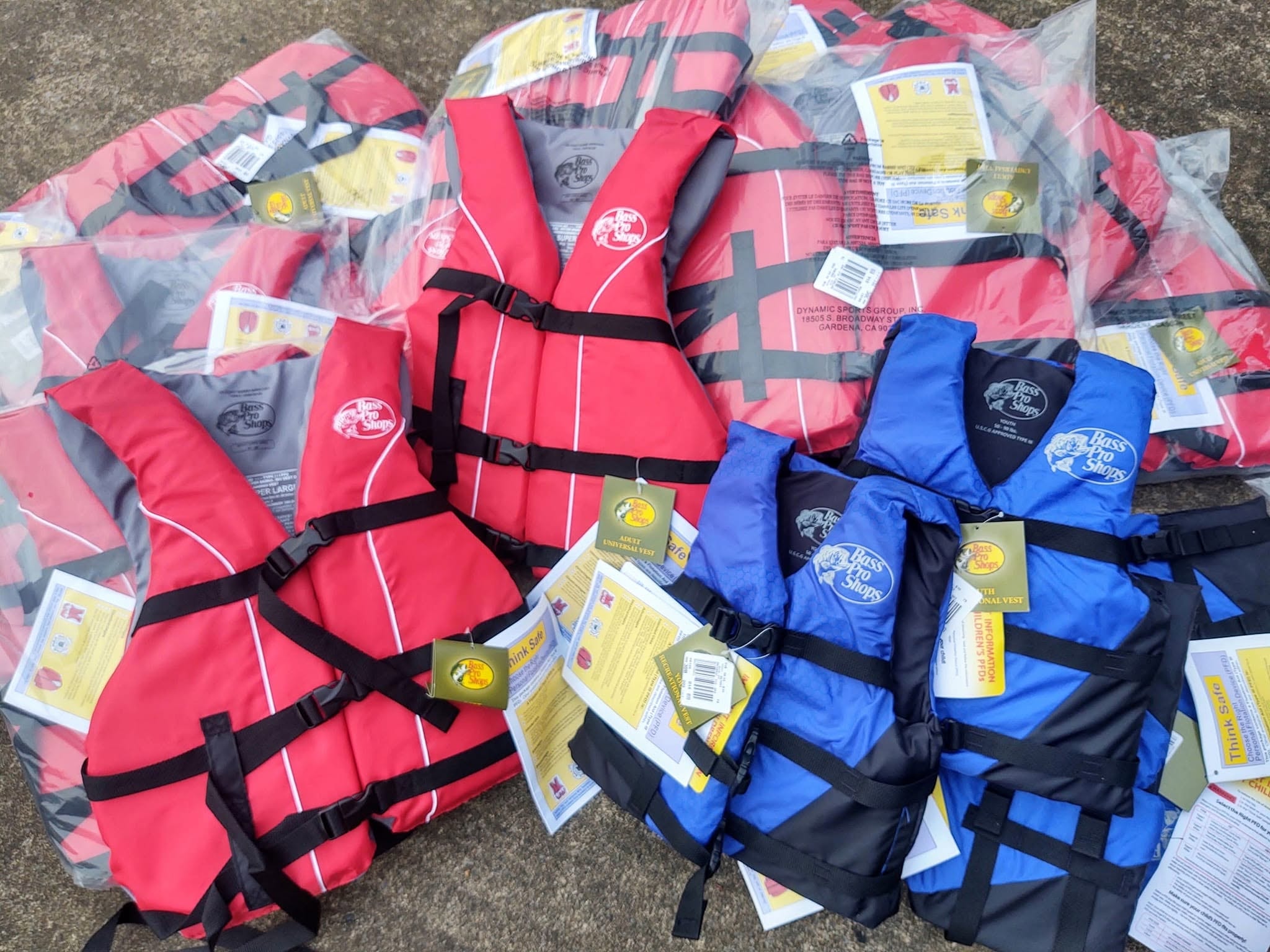 Life jackets provided with every rental at Southshore Resort