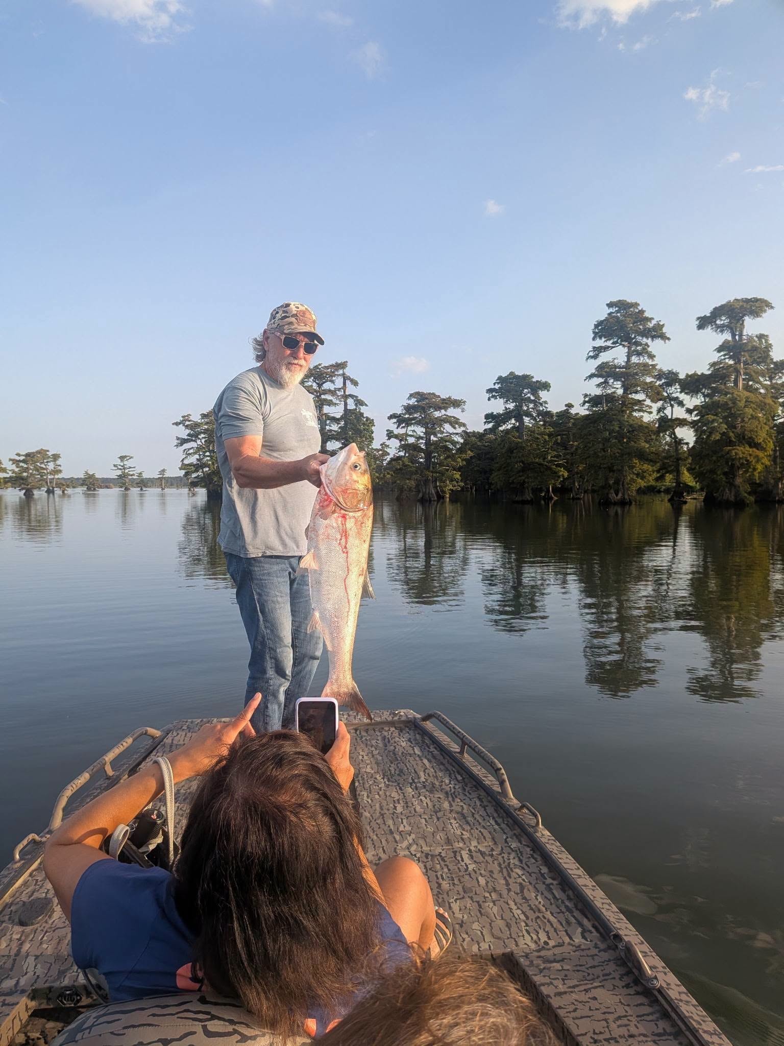 Angler with a catch on Reelfoot Lake