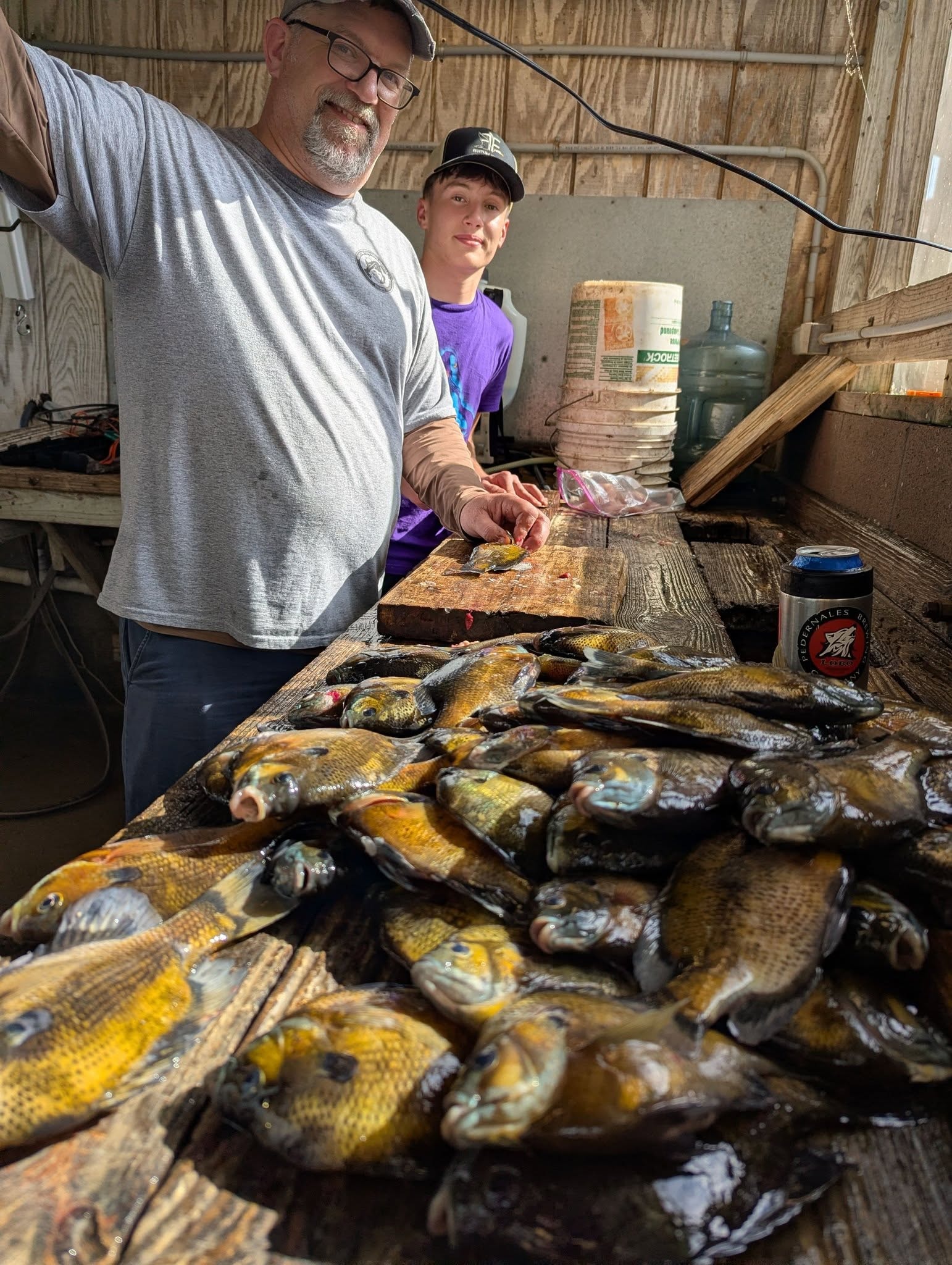 Cleaning the day's catch at Southshore Resort