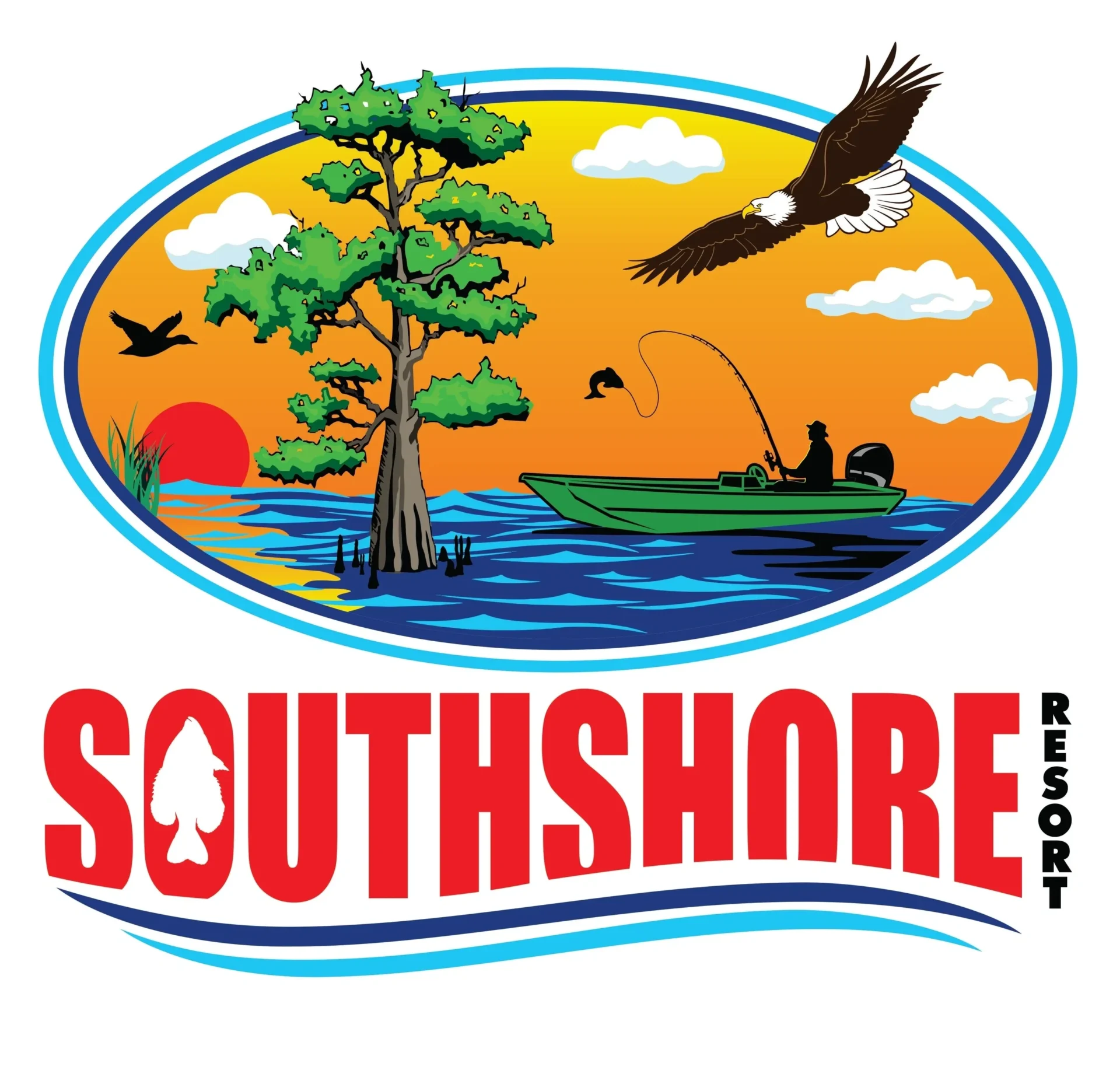A logo of the southshore resort.
